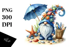 Vibrant Beach Gnome Hat Made of Sea Creatures | Sublimation Product Image 1