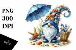 Vibrant Beach Gnome Hat Made of Sea Creatures | Sublimation Product Image 3
