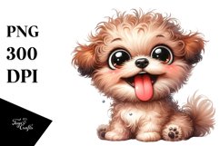 Crazy Bichpoo Watercolor Clipart Product Image 3