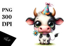 Expressive Baby Cow Party Hat Contempt Product Image 1
