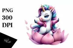 Cute Baby Unicorn in Johnu Bravo Pose Clipart Product Image 3