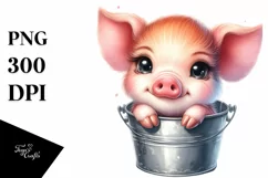 Colorful Small Baby Pig PNG Product Image 1