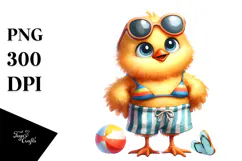 Funny Chick Beachwear Big Eyes Clipart Product Image 1