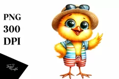 Funny Chick Beachwear Big Eyes Clipart Product Image 1