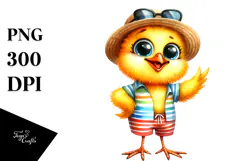 Funny Chick Beachwear Big Eyes Clipart Product Image 1