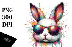 Quirky Colorful Bunny with Sunglasses | Clipart Product Image 3