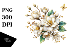 Gardenia with Golden Insertions PNG Product Image 1