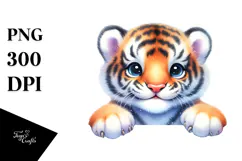 Colorful Baby Tiger PNG Product Image 1