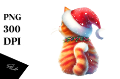 Vibrant Cat with Santa Hat Product Image 1