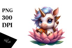 Cute Baby Unicorn in Johnu Bravo Pose Clipart Product Image 3