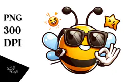 Goofy Cartoon Bee PNG Product Image 1