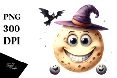 Funny Halloween Goofy Smile Moon | Sublimation Clipart Product Image 1