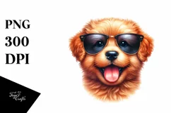Funny Smiling Puppy with Sunglasses Clipart Product Image 3