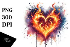 Heart made of fire PNG Product Image 1