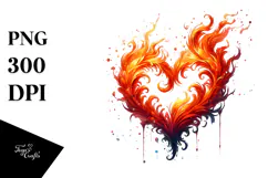 Heart made of fire PNG Product Image 1