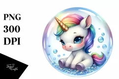 Baby Unicorn in a Bubble | Sublimation | Clipart Product Image 3