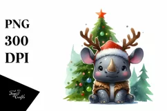 Rhino in Winter, Transparent PNG Product Image 3