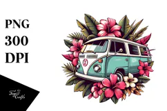 Retro Tropical Flower Van, 20 oz Tumbler Product Image 1