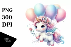 Colorful Baby Unicorn PNG Product Image 3