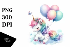 Colorful Baby Unicorn PNG Product Image 1