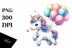 Colorful Baby Unicorn PNG Product Image 3