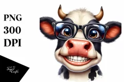 Baby Cow with es PNG Product Image 1