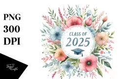 Class of 2025 Watercolor Text | Clipart Product Image 1