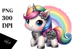 Cute Baby Unicorn Equipped for Mechanic PNG Product Image 1