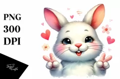 Funny Smiling Bunny Love Sign Clipart Product Image 3