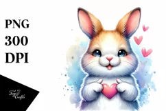 Funny Smiling Bunny Love Sign Clipart Product Image 1