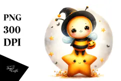 Digital Painting Bear on a Star PNG Product Image 1