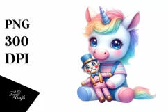 Colorful Baby Unicorn with Ventriloquist's Dummy PNG Product Image 3