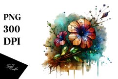 Stained Petunia Sublimation Clipart Product Image 3