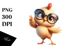 Playful Chicken with Sunglasses PNG Product Image 1