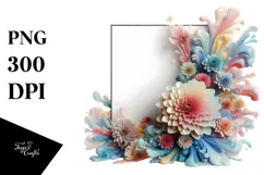 Glossy Zinnia Art, Pastel PNG Product Image 1
