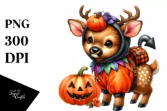 Cute Vibrant Baby Elk Halloween | Sublimation Clipart Product Image 1