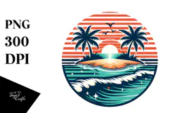 Retro Tropical Beach Island, 20 oz Tumbler Product Image 1