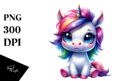 Cute Unicorn with Cool Haircut PNG Product Image 1