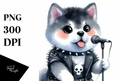 Sublimation Akita Punk Singer Clipart Product Image 1