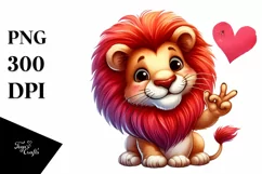 Funny Cute Lion Smiling Love Sign Product Image 1