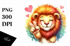 Funny Love Sign Lion | Sublimation Clipart Product Image 1