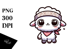 Silly Cartoon Lamb with Big Eyes PNG Product Image 1