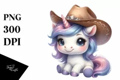 Baby Unicorn Cowboy Hat | Sublimation | Clipart Product Image 3