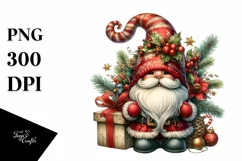 Detailed Christmas Gnome, PNG Product Image 1