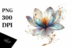 Abstract Shiny Magnolia Watercolor Clipart Product Image 3