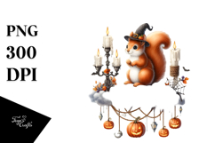 Autumn Squirrel with Candles PNG Product Image 1