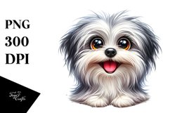 Crazy Havanese Watercolor Clipart Product Image 1