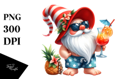 Whimsical Gnome Drinking a Cocktail PNG Product Image 1