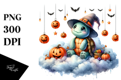 Spooky Turtle Dressed for Halloween PNG Product Image 1