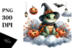 Spooky Turtle Dressed for Halloween PNG Product Image 1